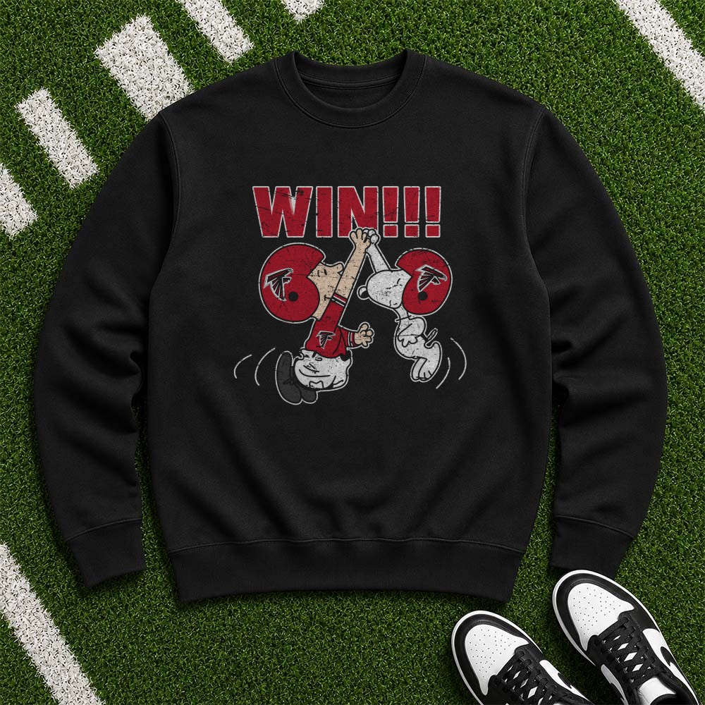 Snoopy And Charlie Brown Win Celebration Atlanta Falcons NFL T-Shirt Snoopy And Charlie Brown Win Celebration Atlanta Falcons NFL T-Shirt
