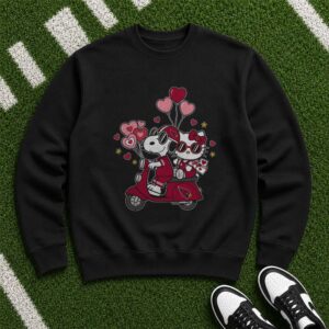 Snoopy And Hello Kitty Arizona Cardinals Valentine_s Day T-Shirt