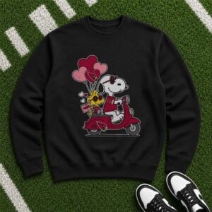 Snoopy And Woodstock Arizona Cardinals Valentine_s Day T-Shirt