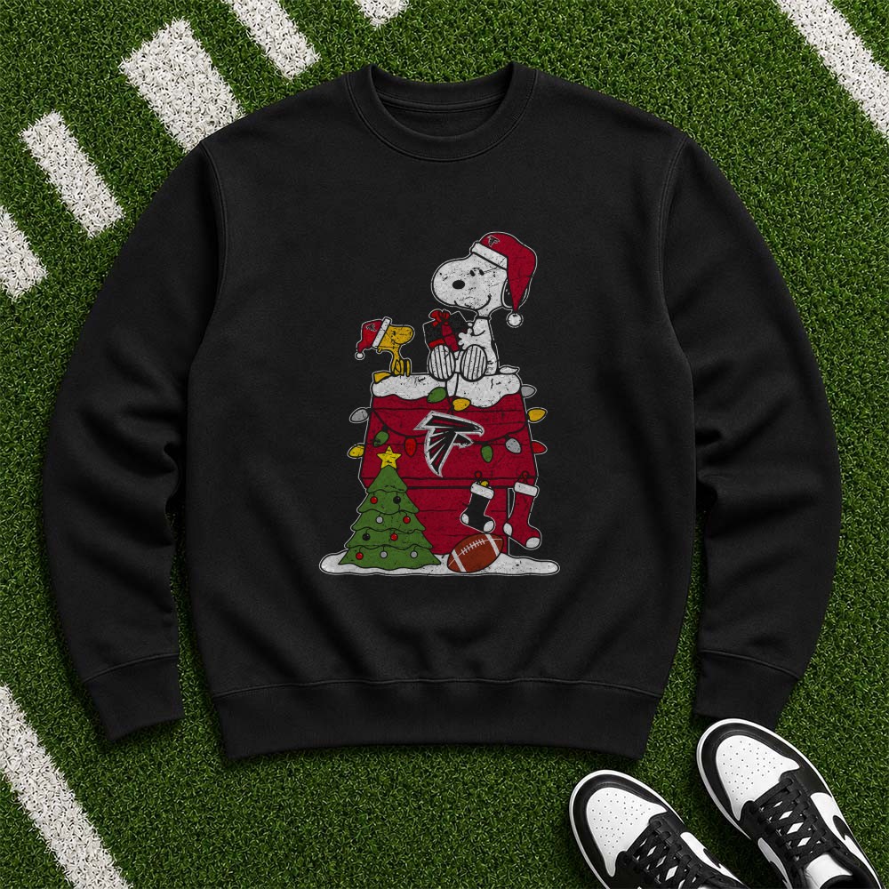 Snoopy And Woodstock Christmas On Doghouse Atlanta Falcons NFL T-Shirt Snoopy And Woodstock Christmas On Doghouse Atlanta Falcons NFL T-Shirt