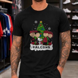 Snoopy Charlie Brown Peanuts Atlanta Falcons Merry Christmas Football Fan T-Shirt