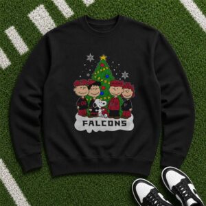 Snoopy Charlie Brown Peanuts Atlanta Falcons Merry Christmas Football Fan T-Shirt