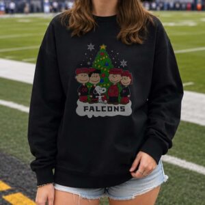 Snoopy Charlie Brown Peanuts Atlanta Falcons Merry Christmas Football Fan T-Shirt