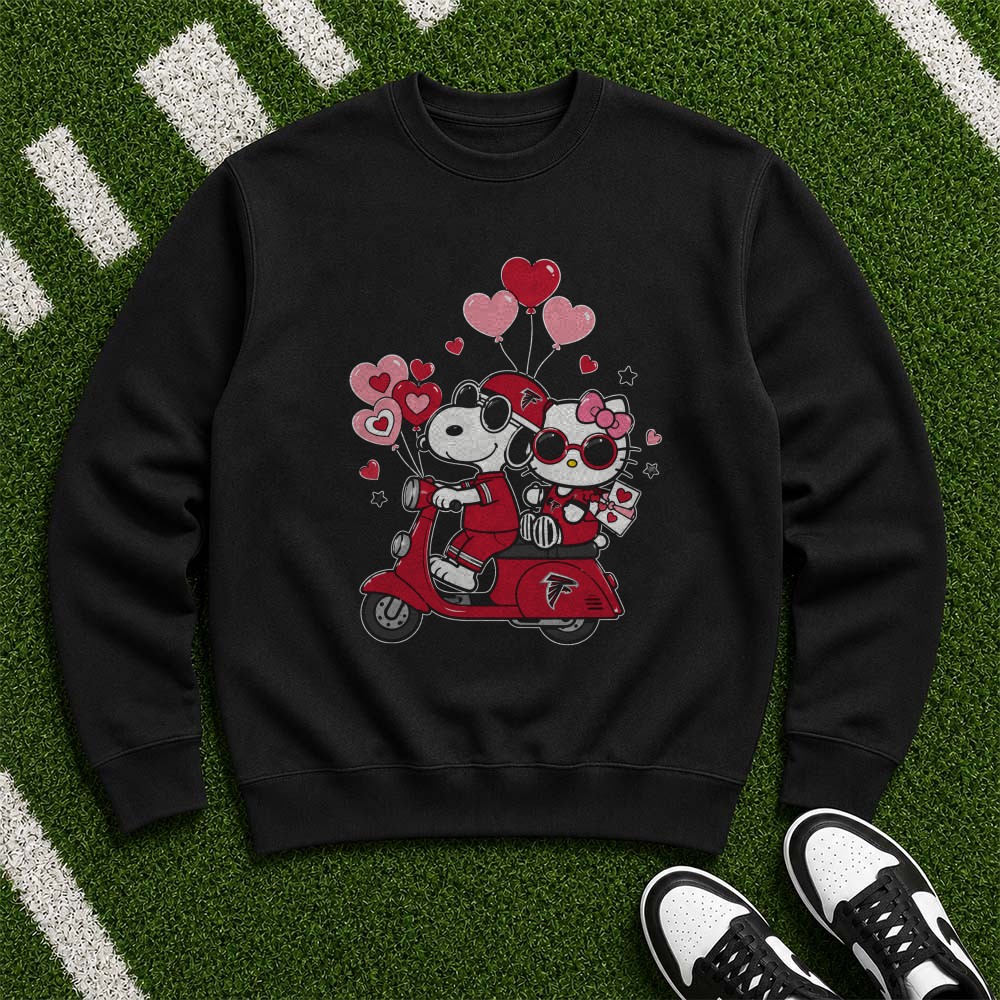 Snoopy Hello Kitty Atlanta Falcons Valentine’s Day Heart Balloon Scooter T-Shirt Snoopy Hello Kitty Atlanta Falcons Valentine’s Day Heart Balloon Scooter T-Shirt