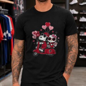 Snoopy Hello Kitty Atlanta Falcons Valentine’s Day Heart Balloon Scooter T-Shirt