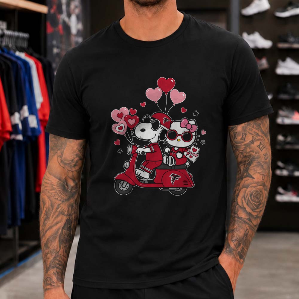 Snoopy Hello Kitty Atlanta Falcons Valentine’s Day Heart Balloon Scooter T-Shirt Snoopy Hello Kitty Atlanta Falcons Valentine’s Day Heart Balloon Scooter T-Shirt