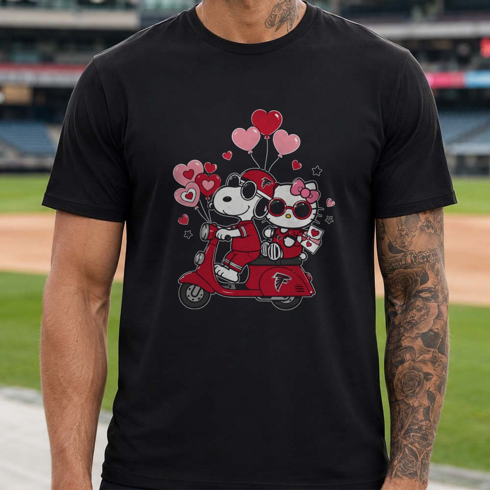 Snoopy Hello Kitty Atlanta Falcons Valentine’s Day Heart Balloon Scooter T-Shirt Snoopy Hello Kitty Atlanta Falcons Valentine’s Day Heart Balloon Scooter T-Shirt