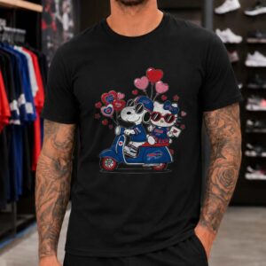 Snoopy Hello Kitty Buffalo Bills Valentine's Day Couple Scooter T-Shirt