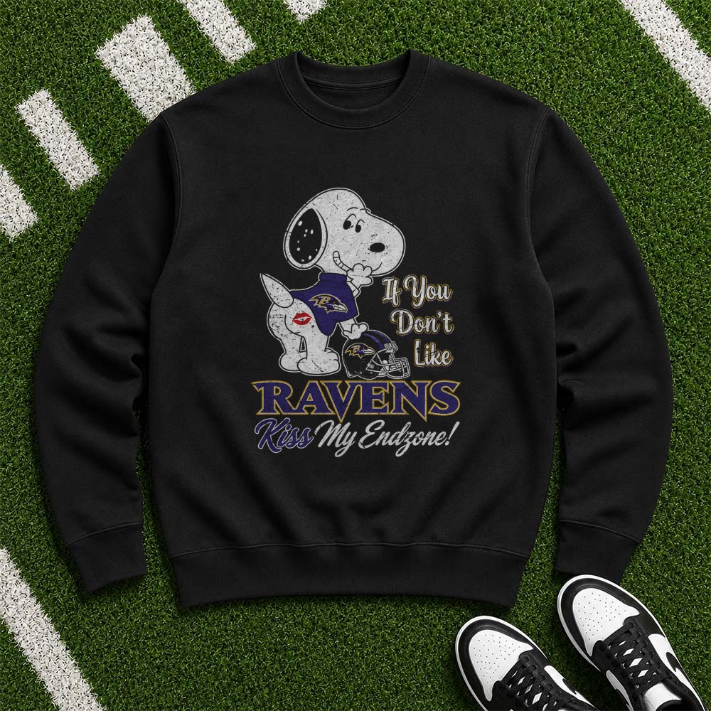 Snoopy If You Don’t Like Ravens Kiss My Endzone Sassy Women Baltimore Ravens NFL T-Shirt Snoopy If You Don’t Like Ravens Kiss My Endzone Sassy Women Baltimore Ravens NFL T-Shirt