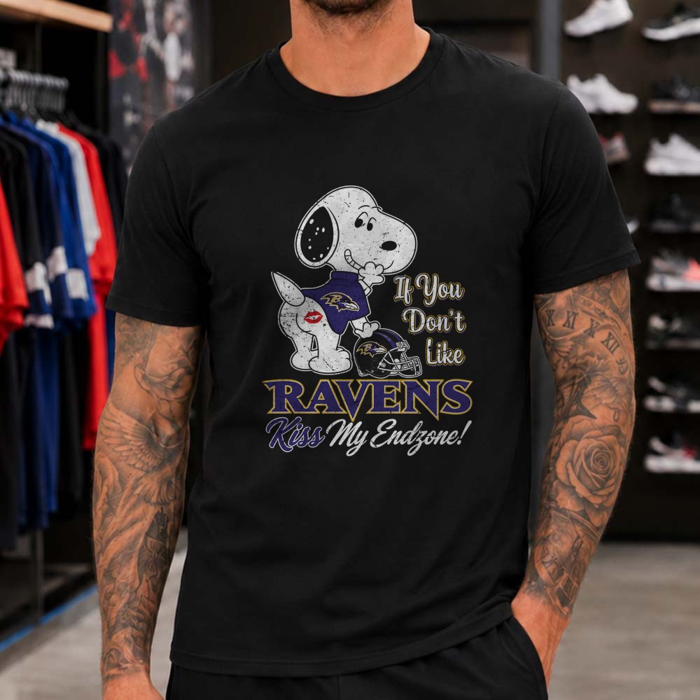 Snoopy If You Don’t Like Ravens Kiss My Endzone Sassy Women Baltimore Ravens NFL T-Shirt Snoopy If You Don’t Like Ravens Kiss My Endzone Sassy Women Baltimore Ravens NFL T-Shirt
