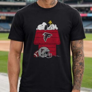 Snoopy Woodstock Atlanta Falcons Dog House Football Fan T-Shirt