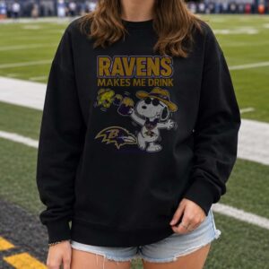 Snoopy Woodstock Baltimore Ravens Makes Me Drink Beer Tailgate T-Shirt