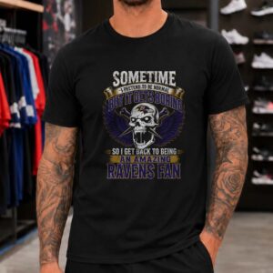Sometime I Pretend To Be Normal Amazing Ravens Fan Skull Gothic Rock Baltimore Ravens NFL T-Shirt