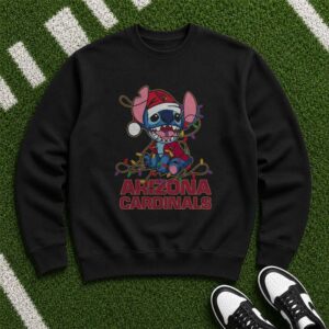Stitch Arizona Cardinals Christmas Santa T-Shirt