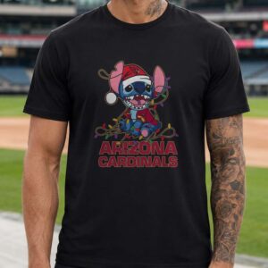 Stitch Arizona Cardinals Christmas Santa T-Shirt