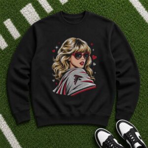 Swiftie Atlanta Falcons Fan Blonde Heart Sunglasses Football T-Shirt