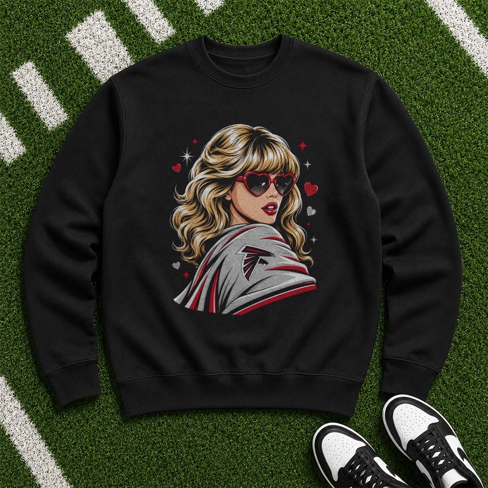 Swiftie Atlanta Falcons Fan Blonde Heart Sunglasses Football T-Shirt Swiftie Atlanta Falcons Fan Blonde Heart Sunglasses Football T-Shirt