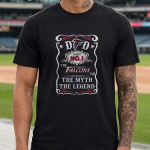 The Man The Myth The Legend Jack Daniels Style Atlanta Falcons Fan T-Shirt