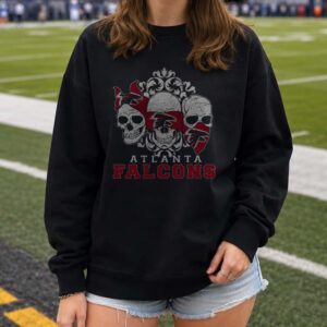 Three Skulls Bandana Gangster Style Atlanta Falcons NFL Fan T-Shirt