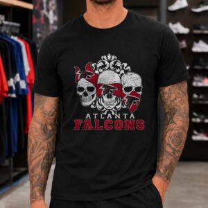 Three Skulls Bandana Gangster Style Atlanta Falcons NFL Fan T-Shirt