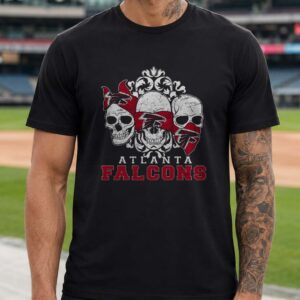 Three Skulls Bandana Gangster Style Atlanta Falcons NFL Fan T-Shirt